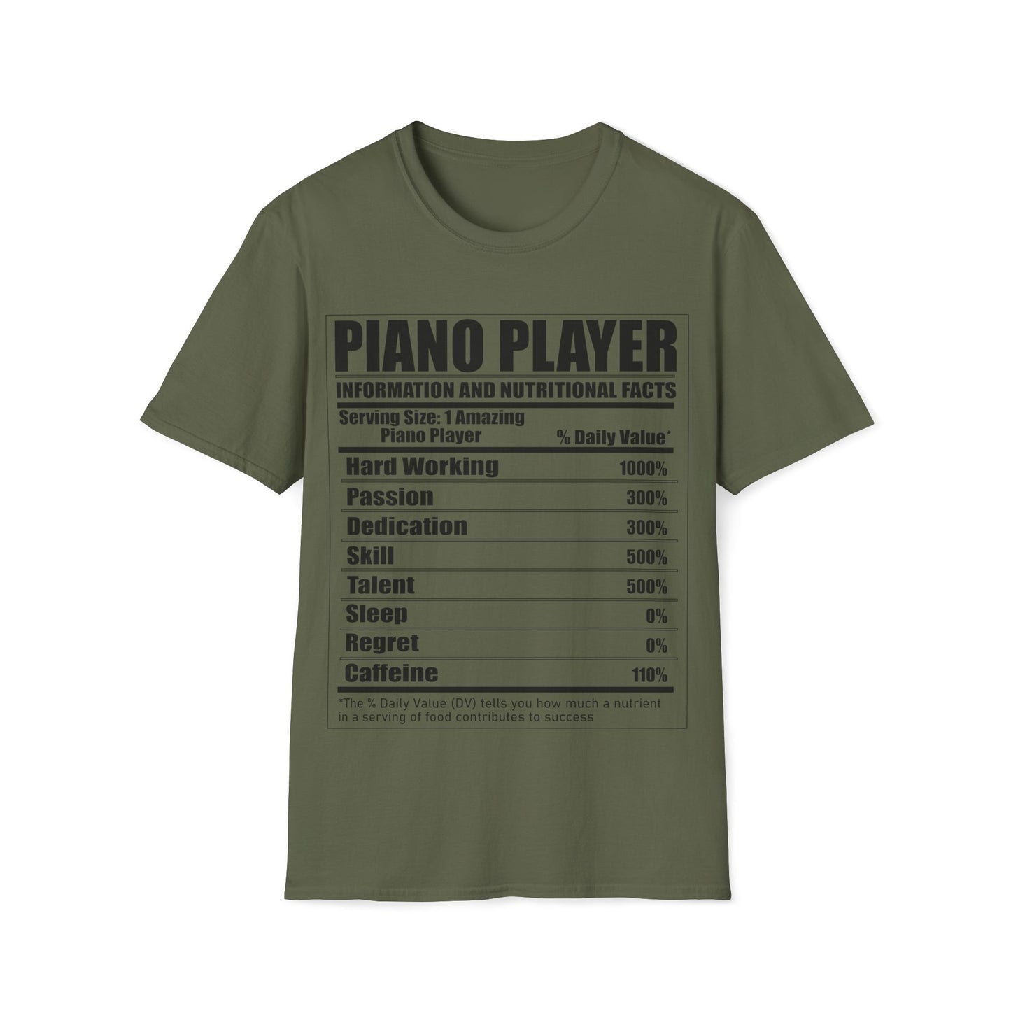Piano Player Nutritional Facts T-Shirt