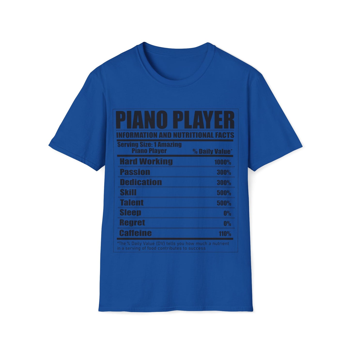 Piano Player Nutritional Facts T-Shirt