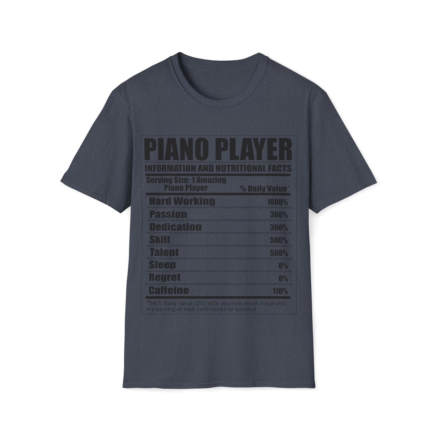 Piano Player Nutritional Facts T-Shirt