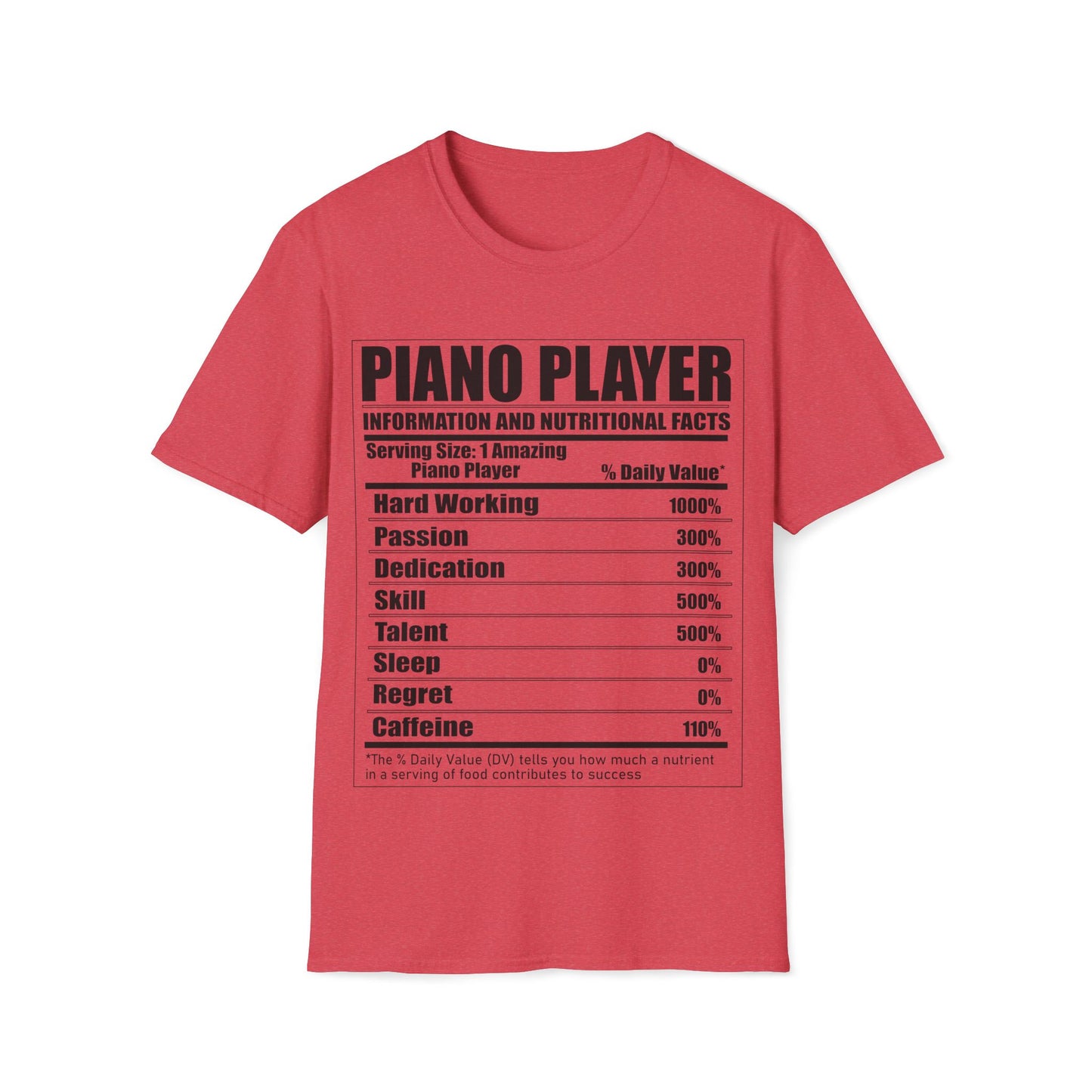 Piano Player Nutritional Facts T-Shirt