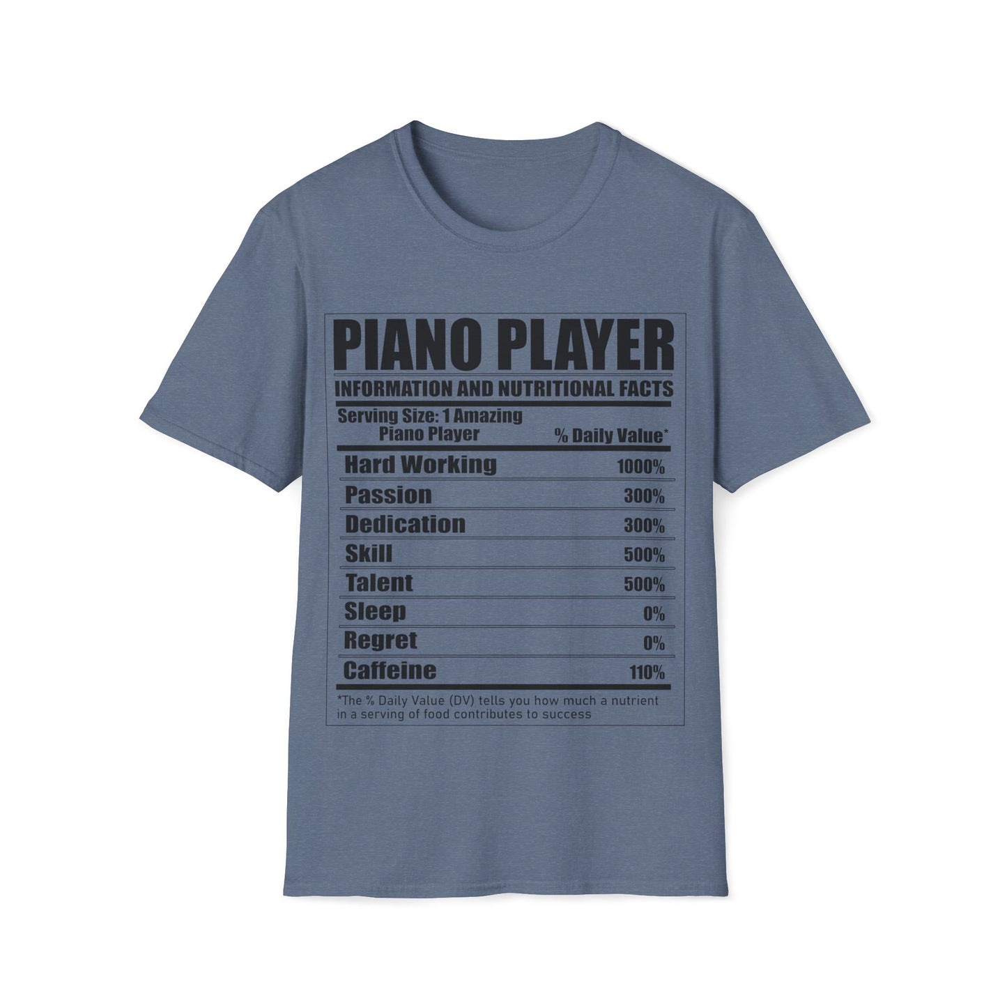Piano Player Nutritional Facts T-Shirt