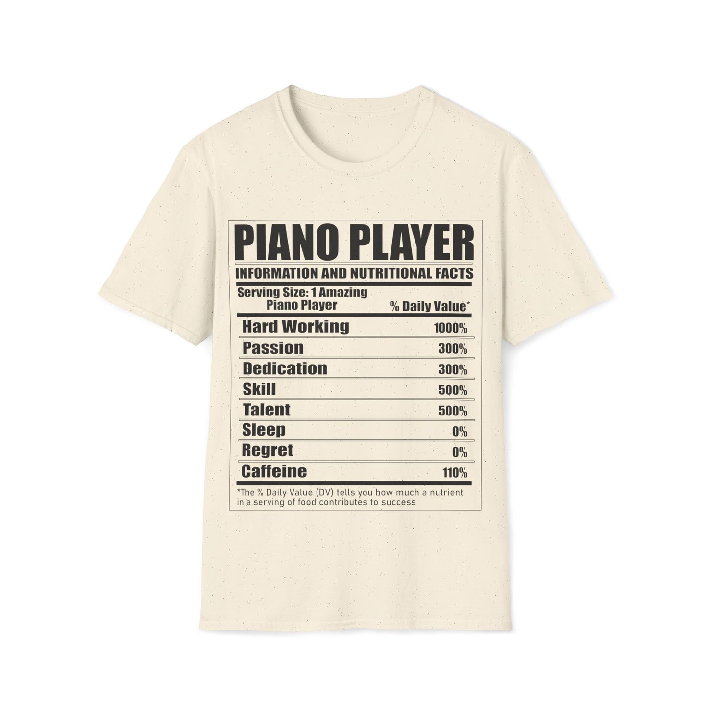 Piano Player Nutritional Facts T-Shirt