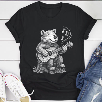 Joyful Bear Playing Guitar T-Shirt