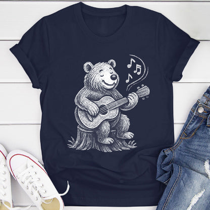 Joyful Bear Playing Guitar T-Shirt