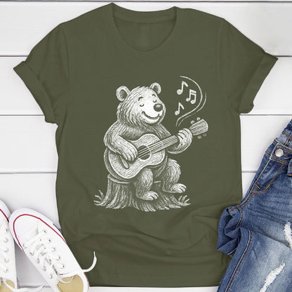 Joyful Bear Playing Guitar T-Shirt