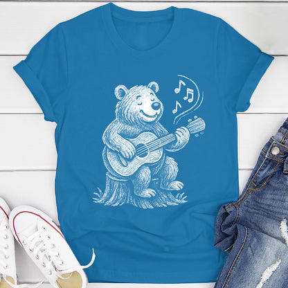 Joyful Bear Playing Guitar T-Shirt