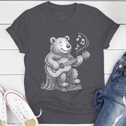 Joyful Bear Playing Guitar T-Shirt