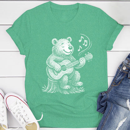 Joyful Bear Playing Guitar T-Shirt