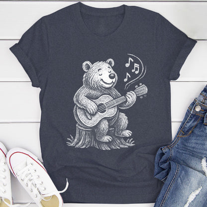 Joyful Bear Playing Guitar T-Shirt