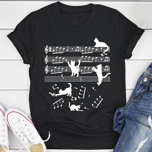Cat Sheet Music T-Shirt