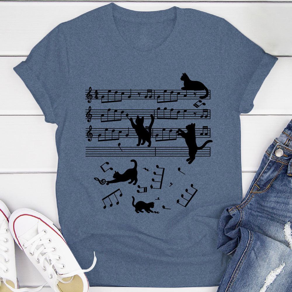 Cat Sheet Music T-Shirt