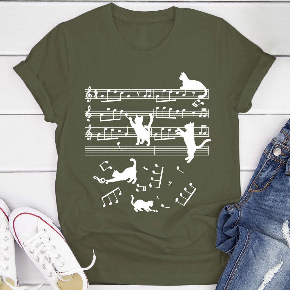 Cat Sheet Music T-Shirt