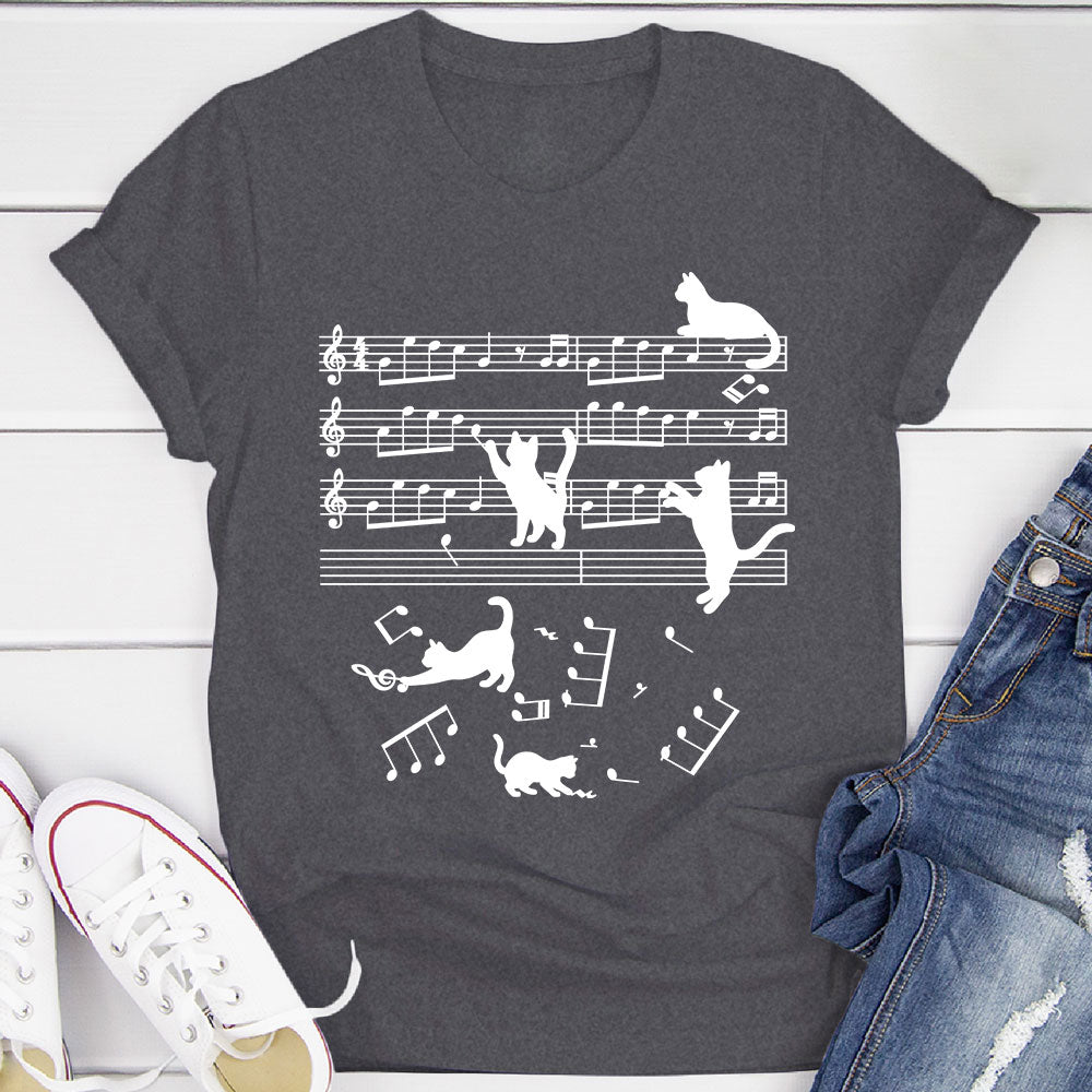 Cat Sheet Music T-Shirt