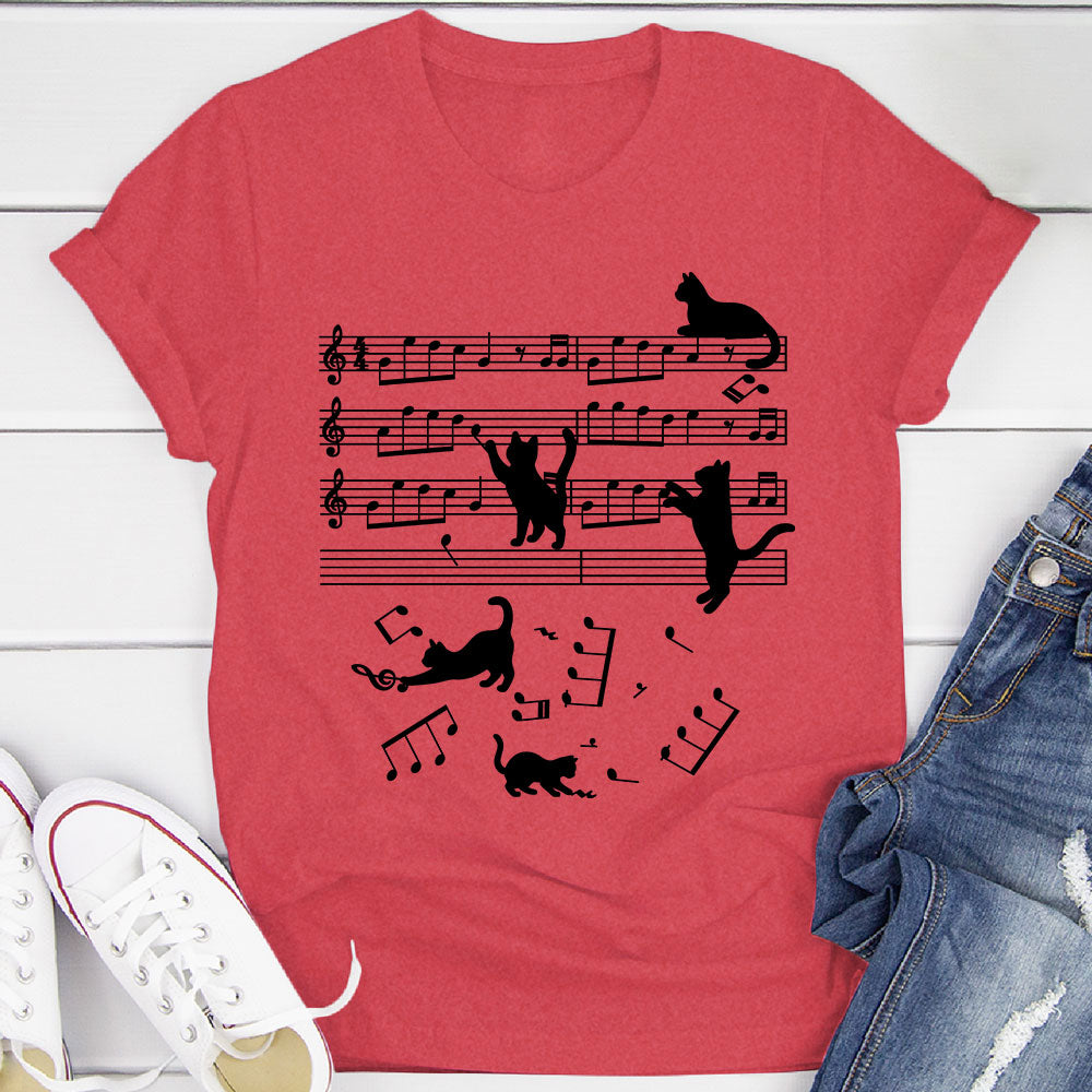 Cat Sheet Music T-Shirt