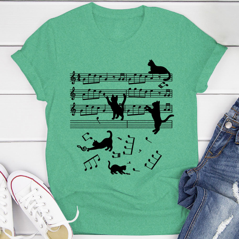 Cat Sheet Music T-Shirt