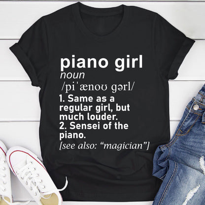 Piano Girl Definition T-Shirt