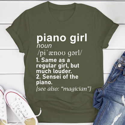 Piano Girl Definition T-Shirt