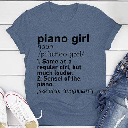 Piano Girl Definition T-Shirt