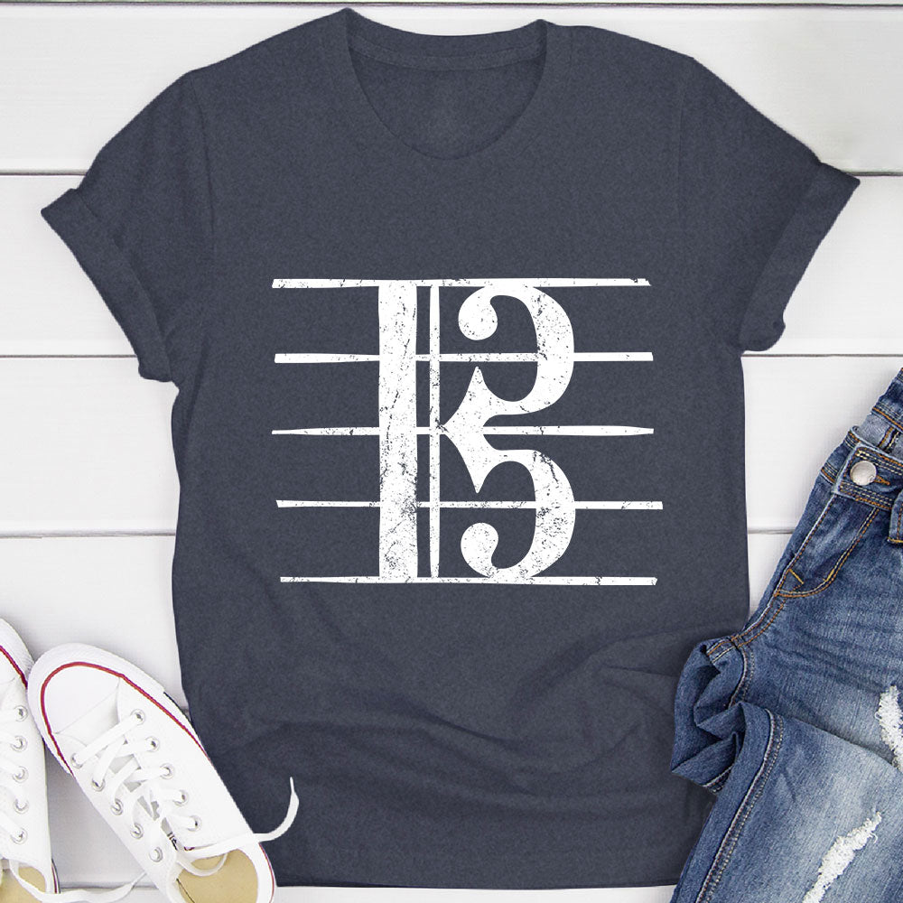 Alto Clef Distressed Viola Player T-Shirt