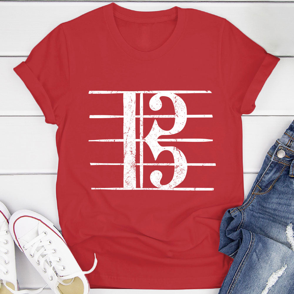 Alto Clef Distressed Viola Player T-Shirt