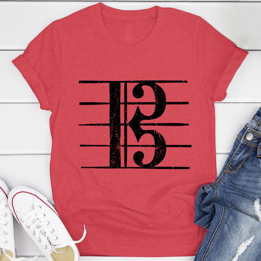 Alto Clef Distressed Viola Player T-Shirt