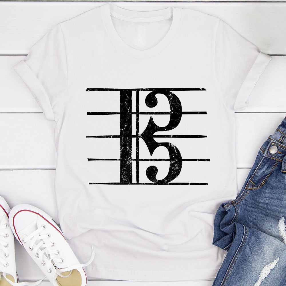 Alto Clef Distressed Viola Player T-Shirt