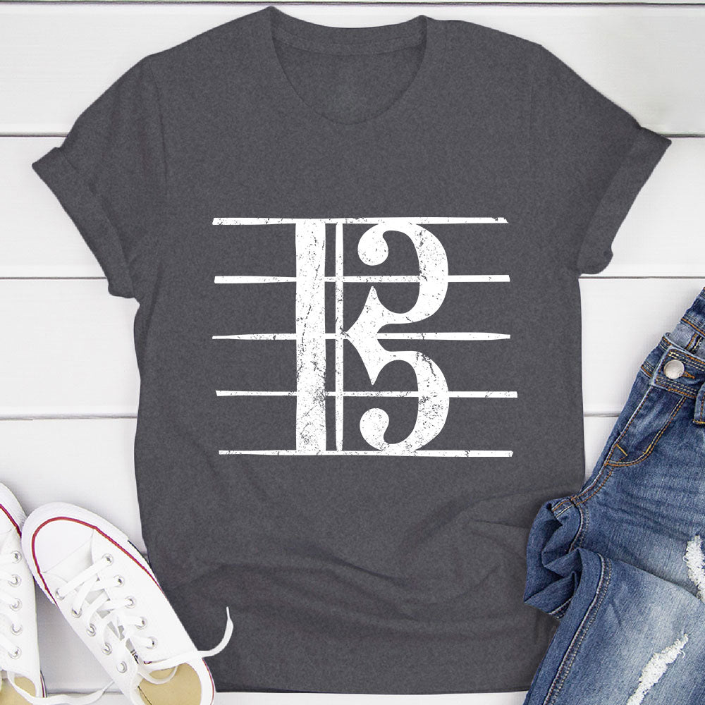 Alto Clef Distressed Viola Player T-Shirt