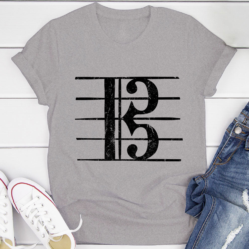 Alto Clef Distressed Viola Player T-Shirt