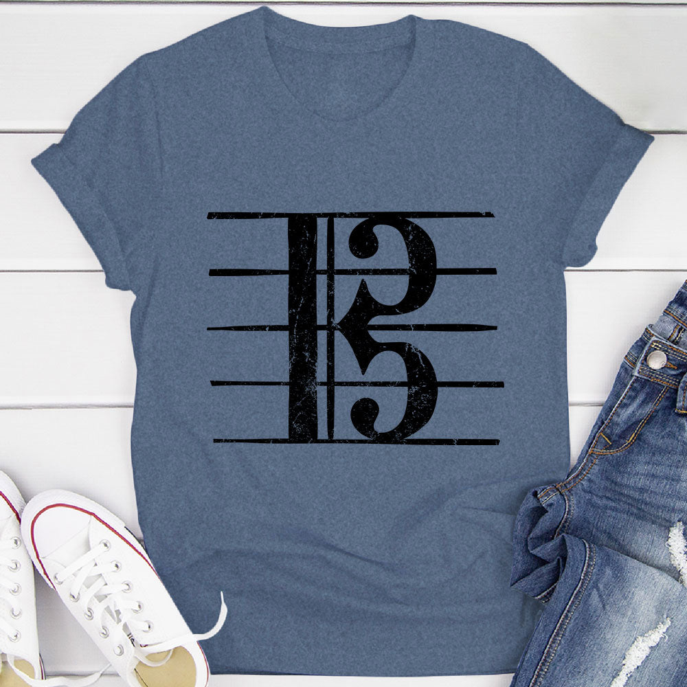 Alto Clef Distressed Viola Player T-Shirt