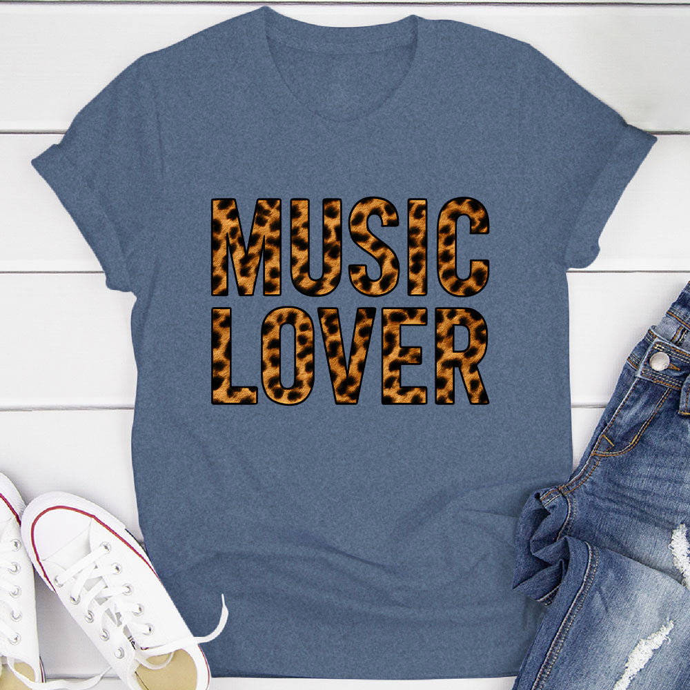 Music Lover Leopard T-Shirt