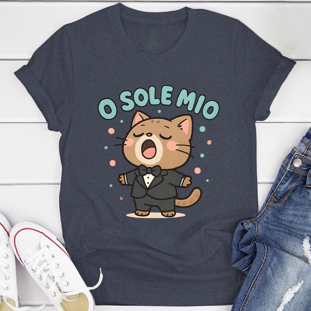 O Sole Mio Singing Cat T-Shirt