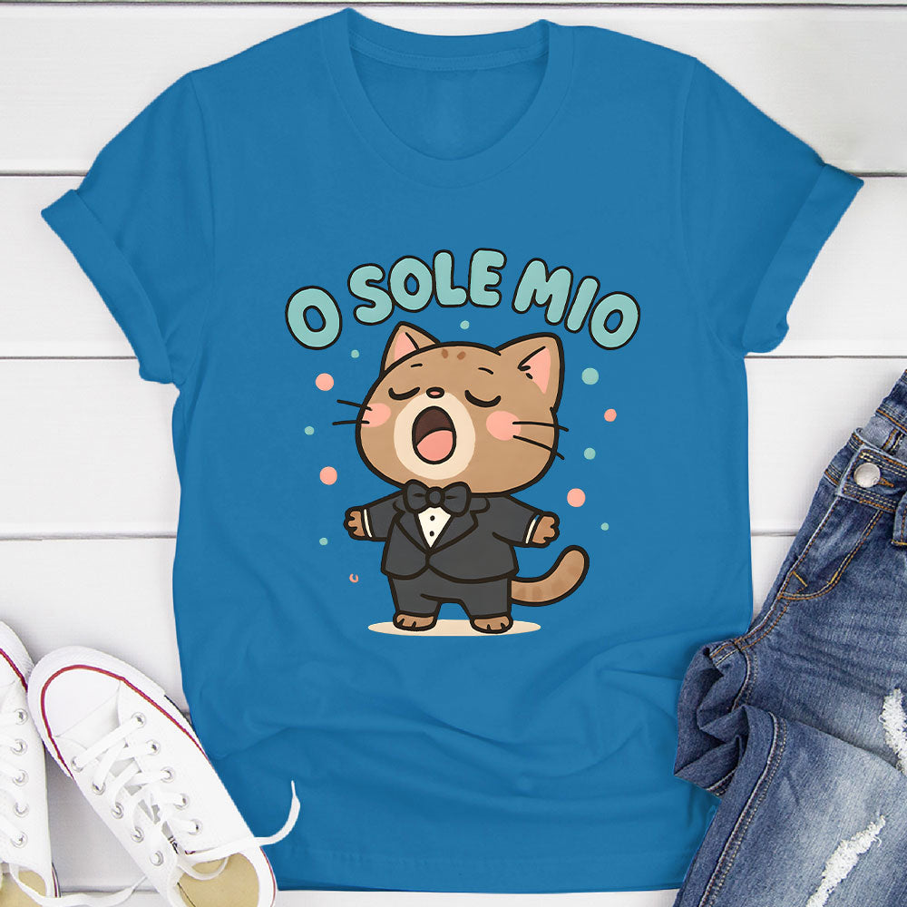 O Sole Mio Singing Cat T-Shirt