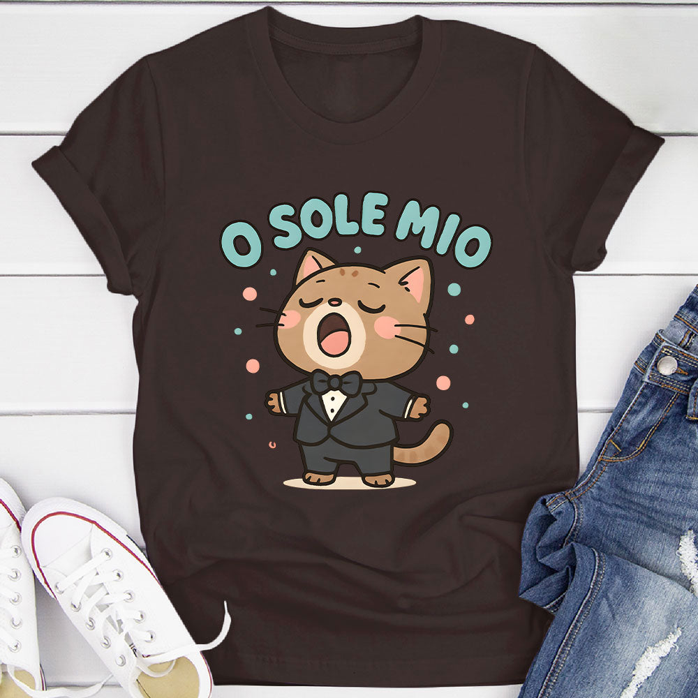 O Sole Mio Singing Cat T-Shirt