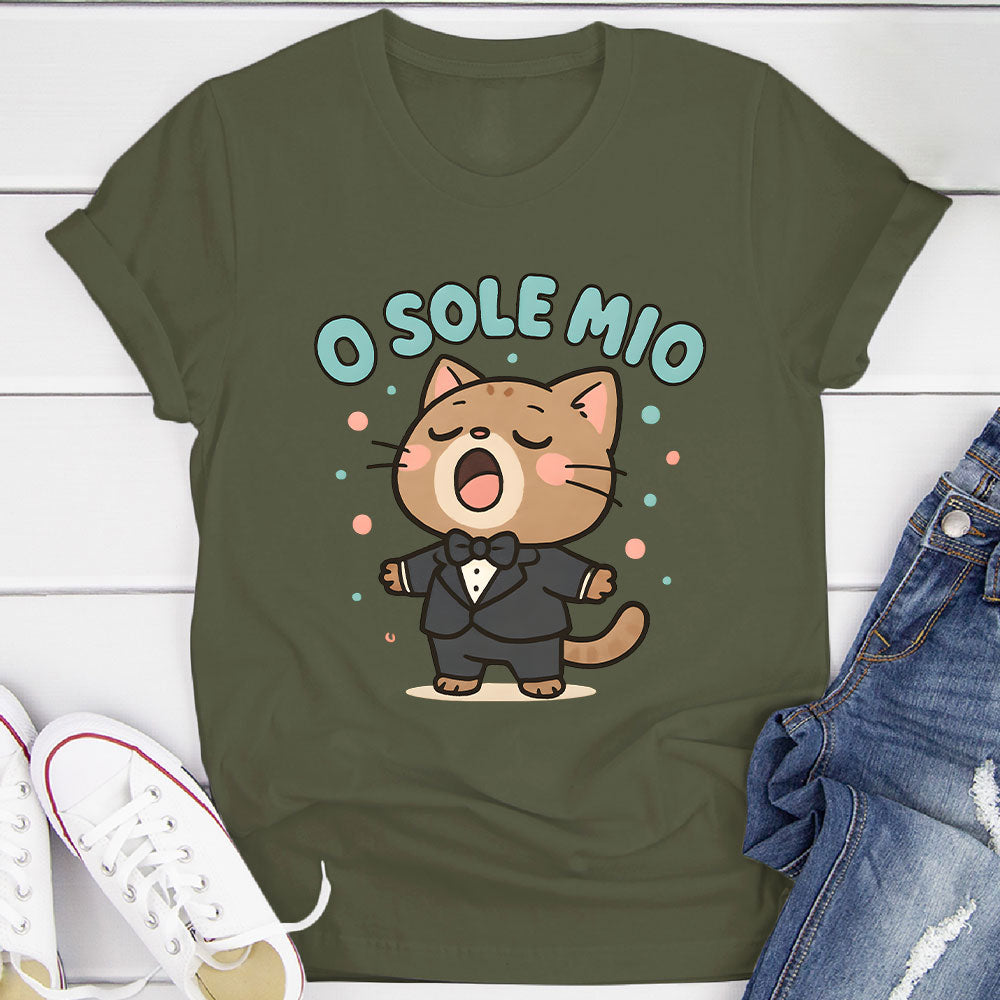 O Sole Mio Singing Cat T-Shirt
