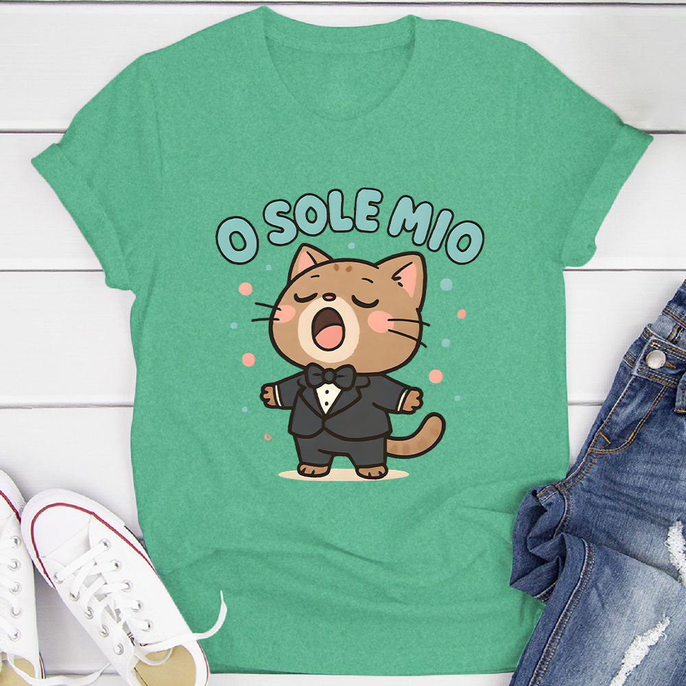 O Sole Mio Singing Cat T-Shirt