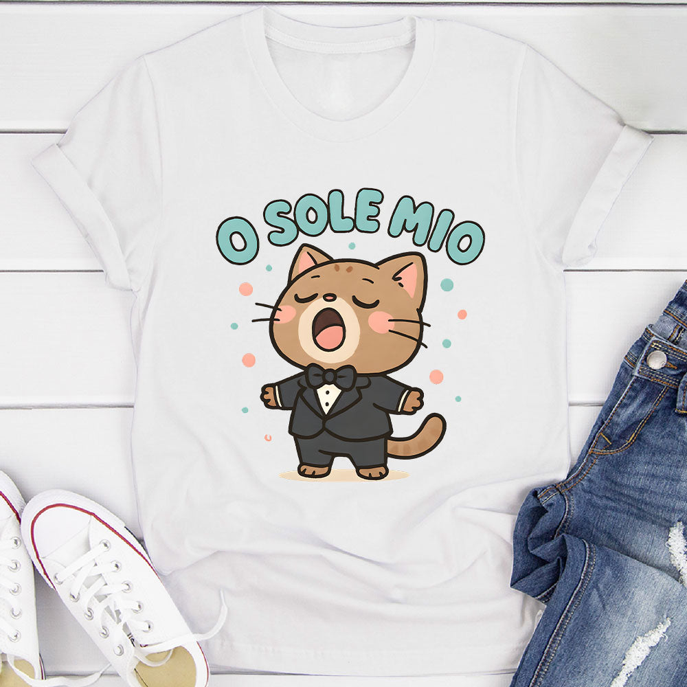 O Sole Mio Singing Cat T-Shirt