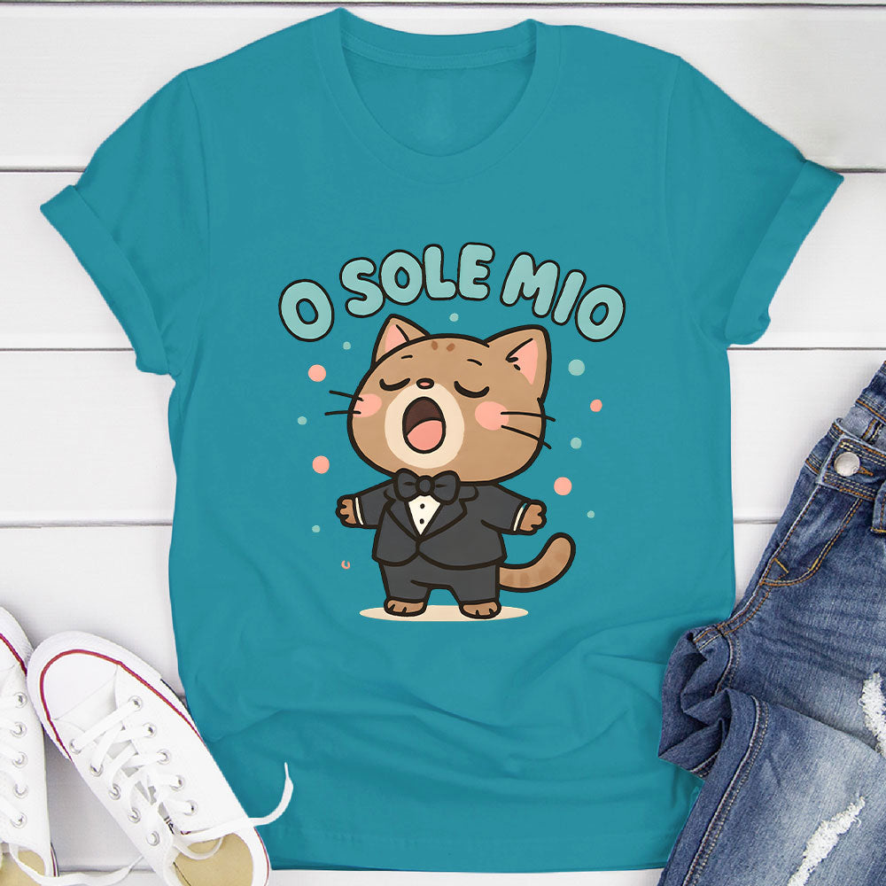 O Sole Mio Singing Cat T-Shirt