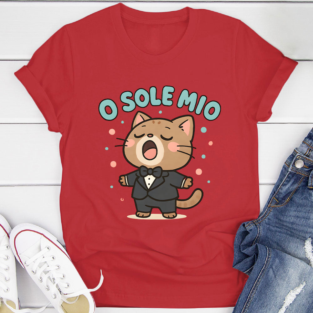 O Sole Mio Singing Cat T-Shirt