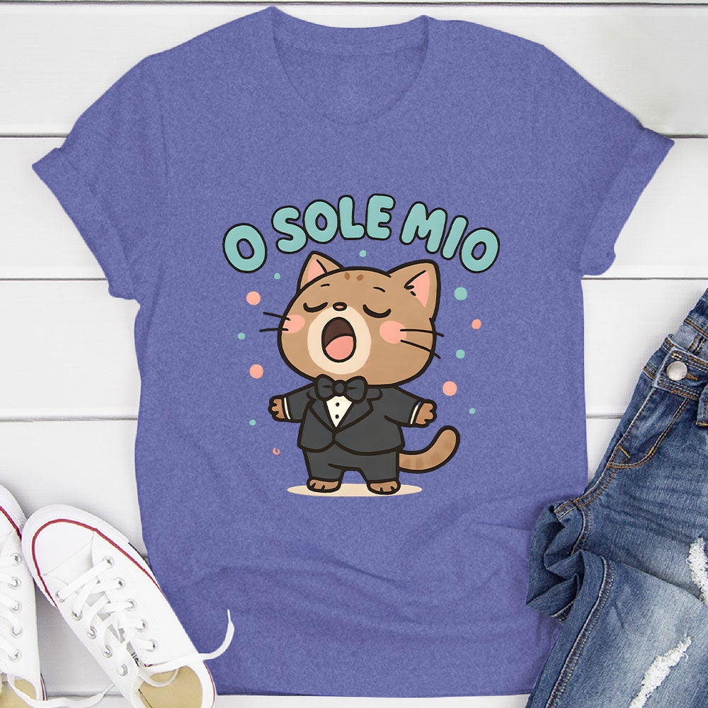 O Sole Mio Singing Cat T-Shirt