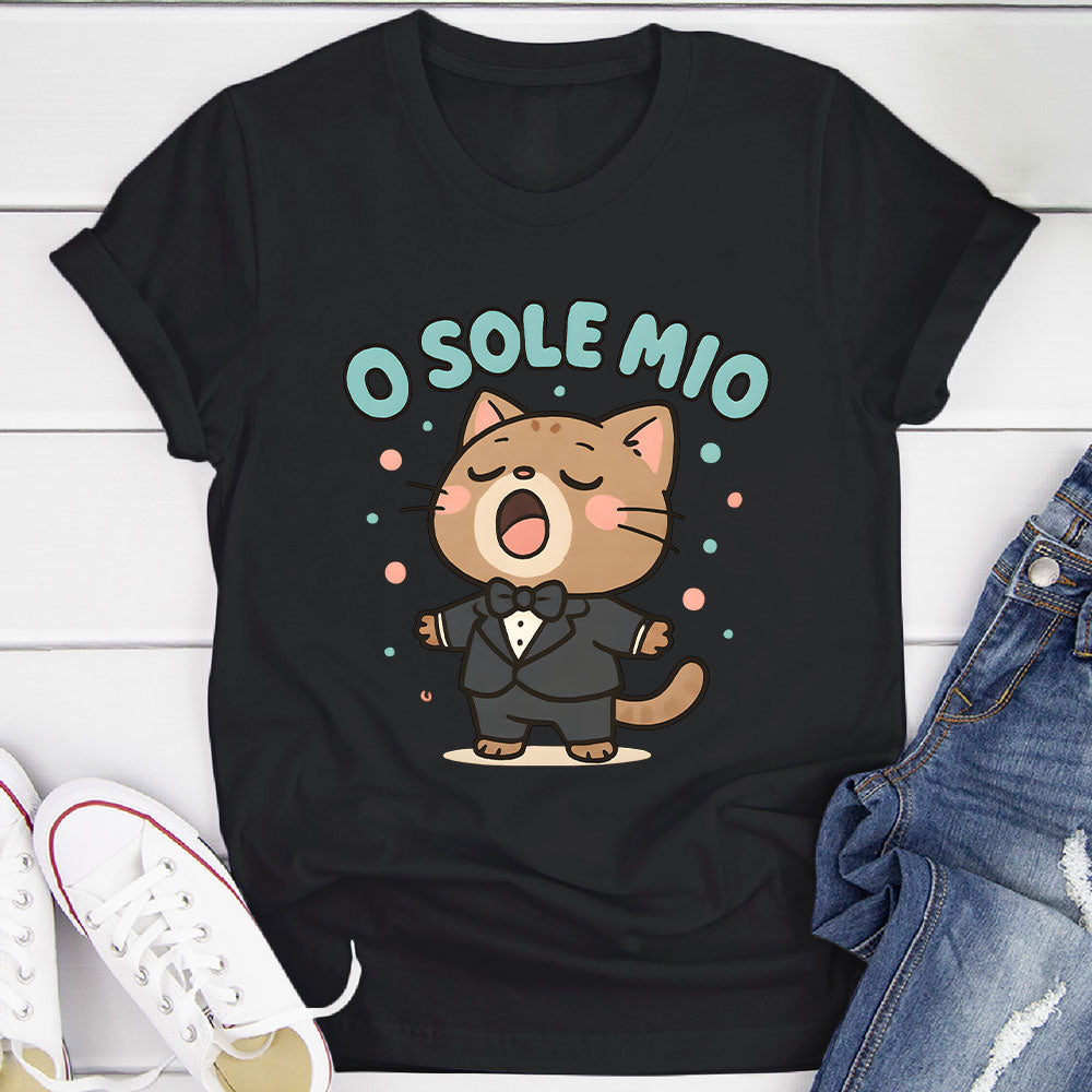 O Sole Mio Singing Cat T-Shirt