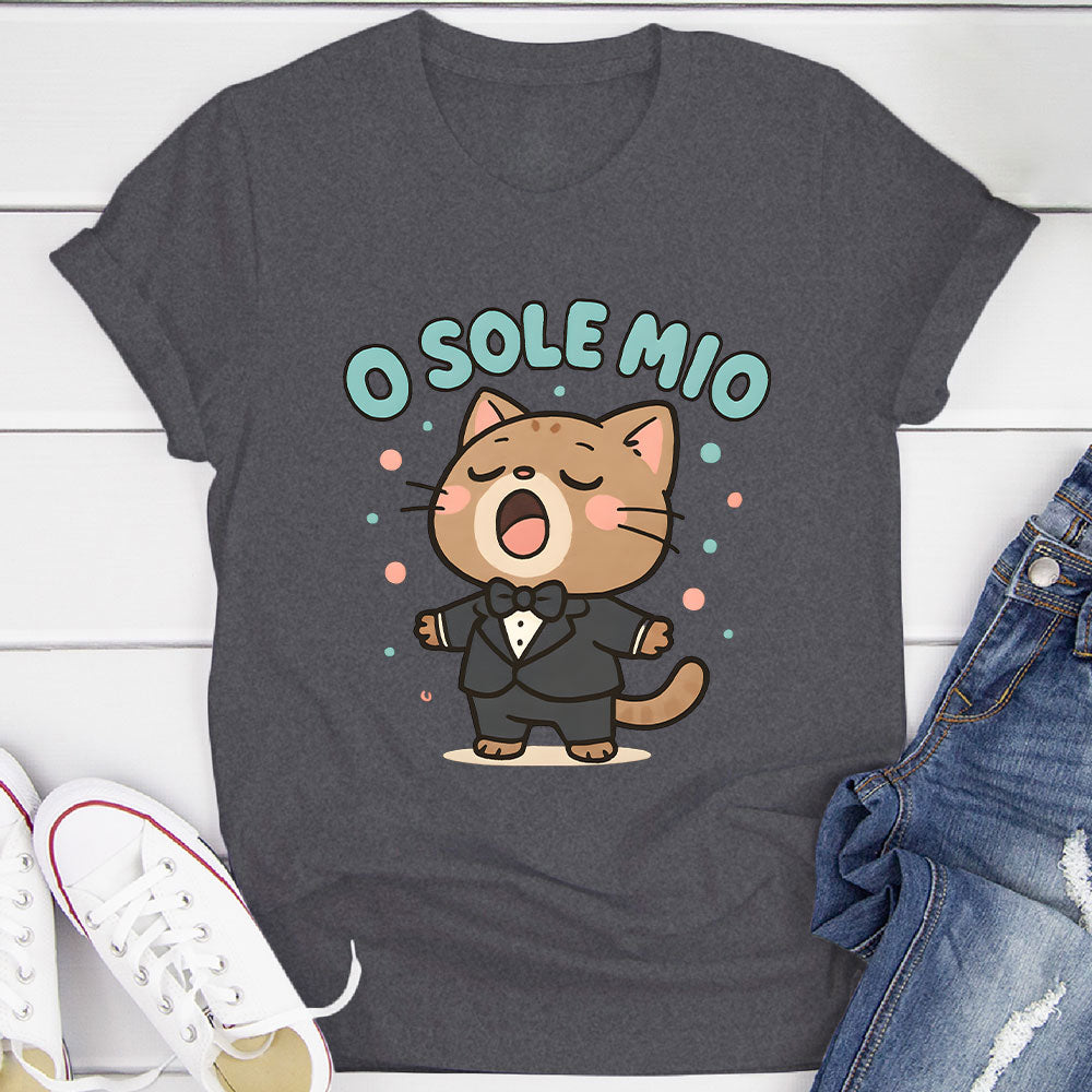O Sole Mio Singing Cat T-Shirt