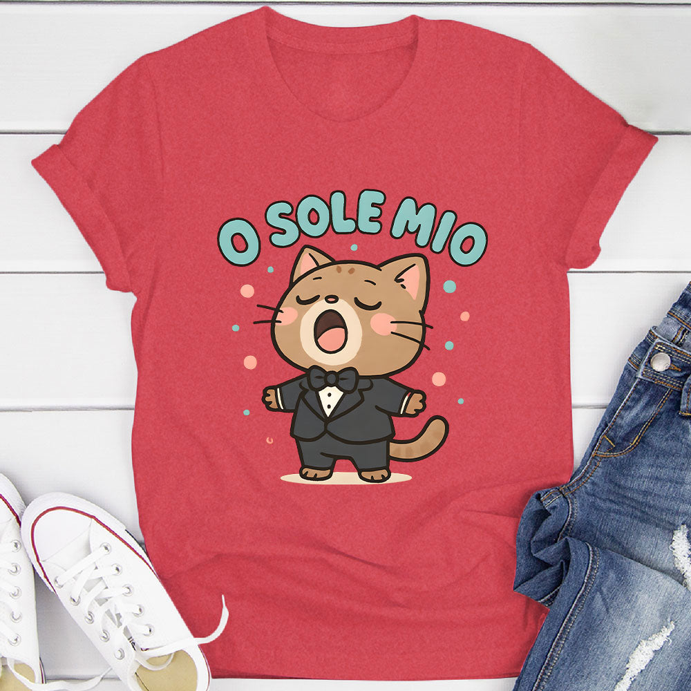 O Sole Mio Singing Cat T-Shirt