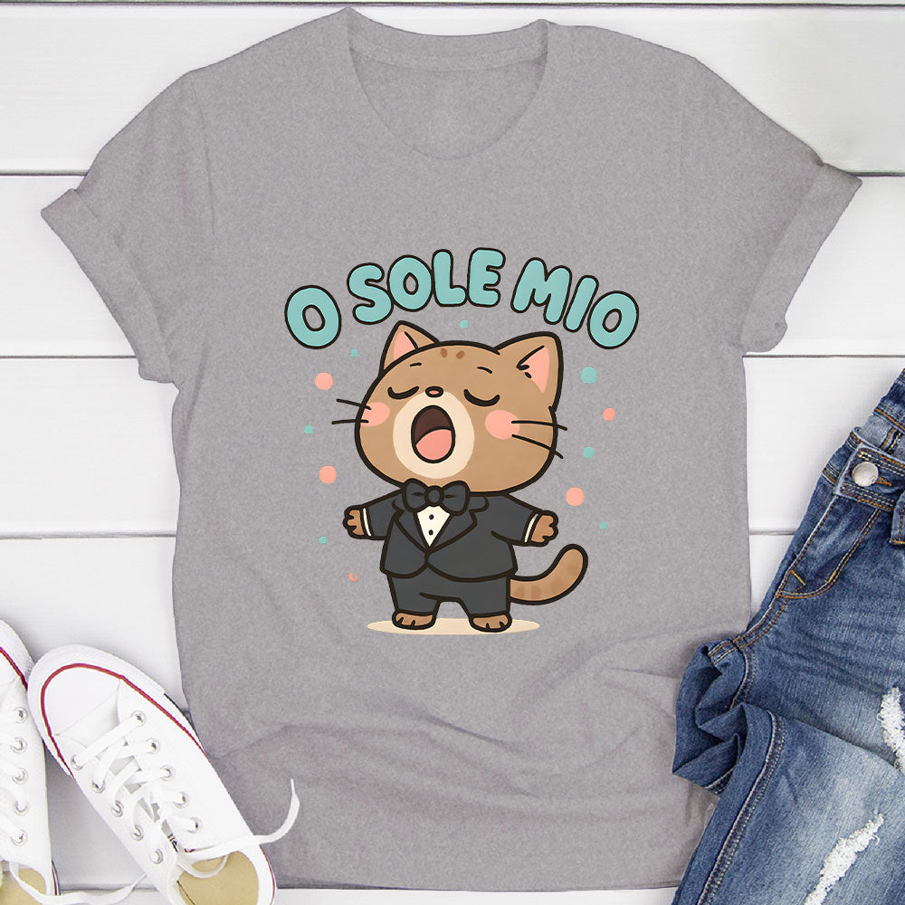 O Sole Mio Singing Cat T-Shirt