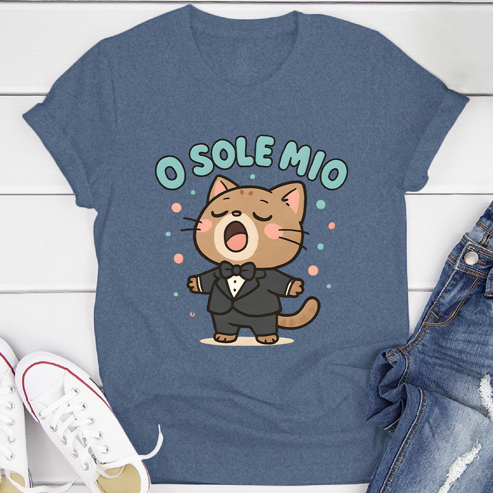 O Sole Mio Singing Cat T-Shirt
