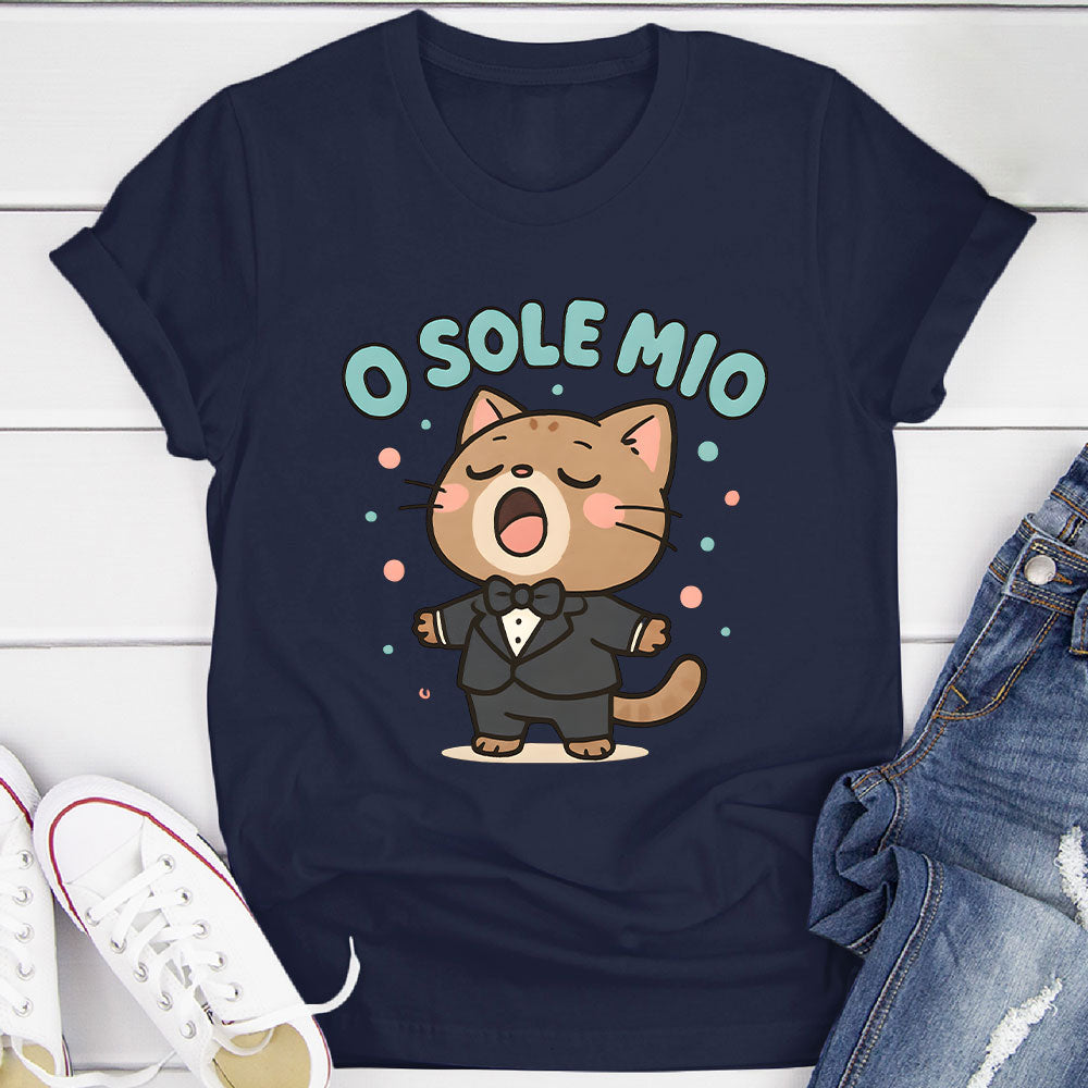 O Sole Mio Singing Cat T-Shirt