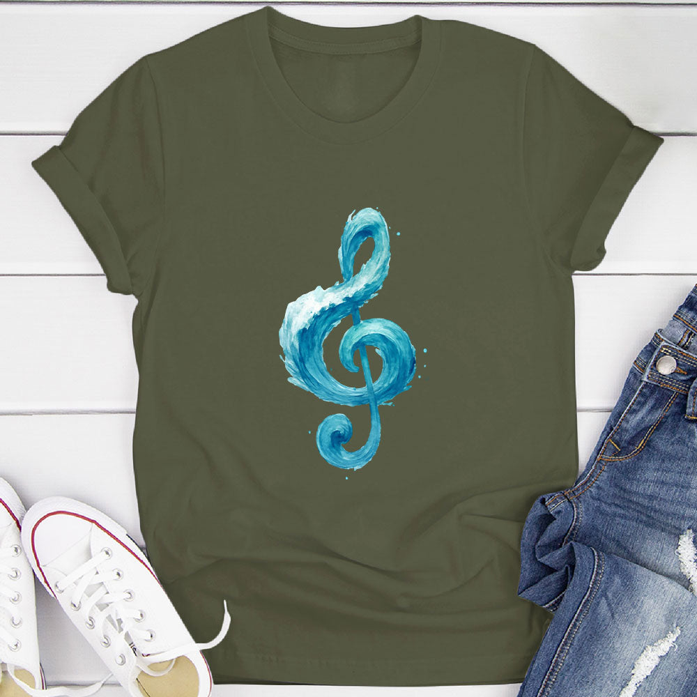 Ocean Wave Treble Clef T-Shirt
