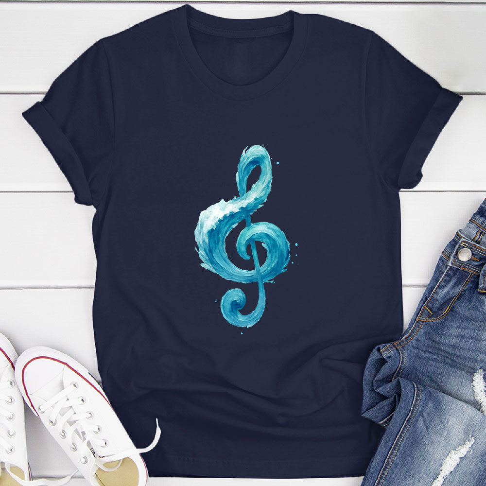 Ocean Wave Treble Clef T-Shirt