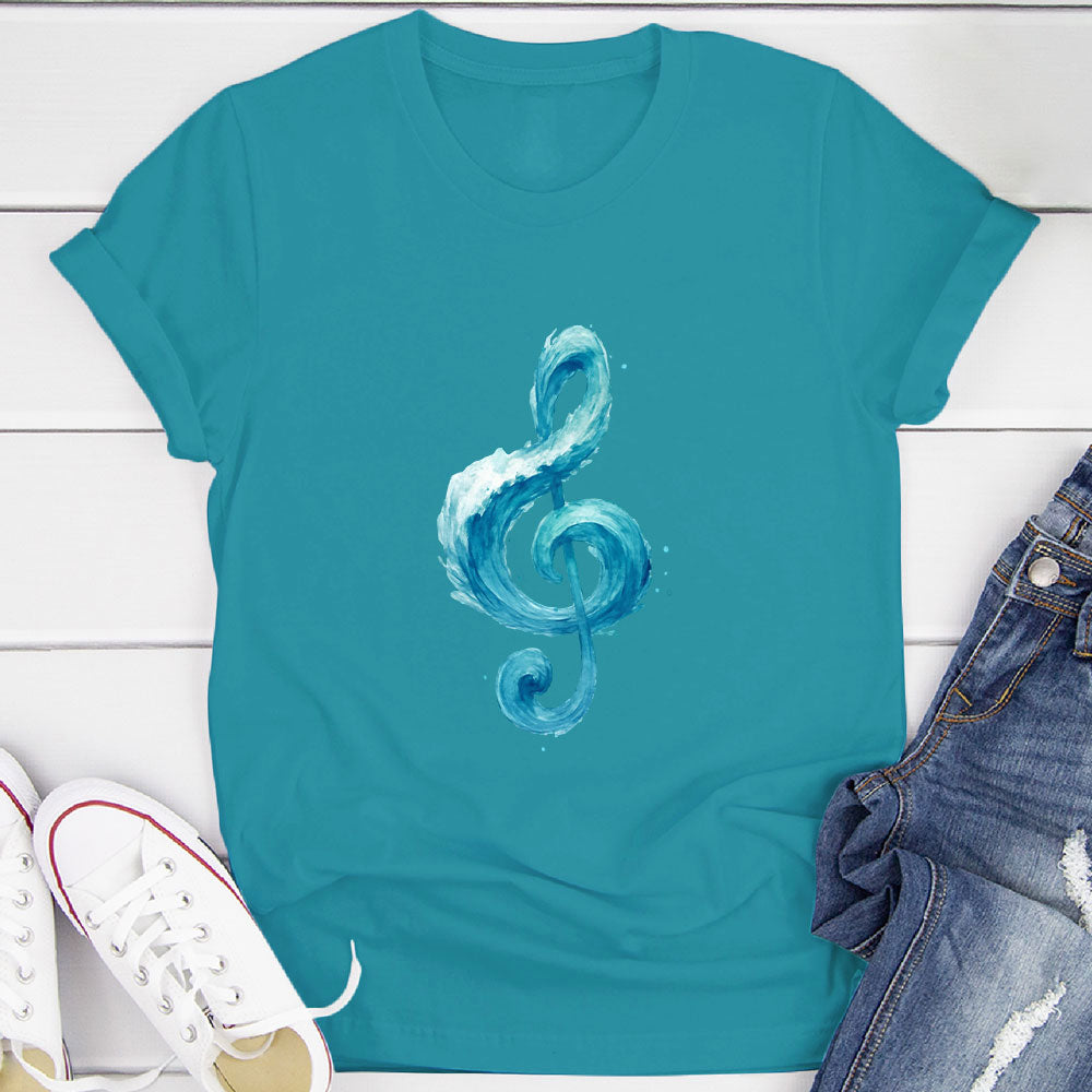 Ocean Wave Treble Clef T-Shirt