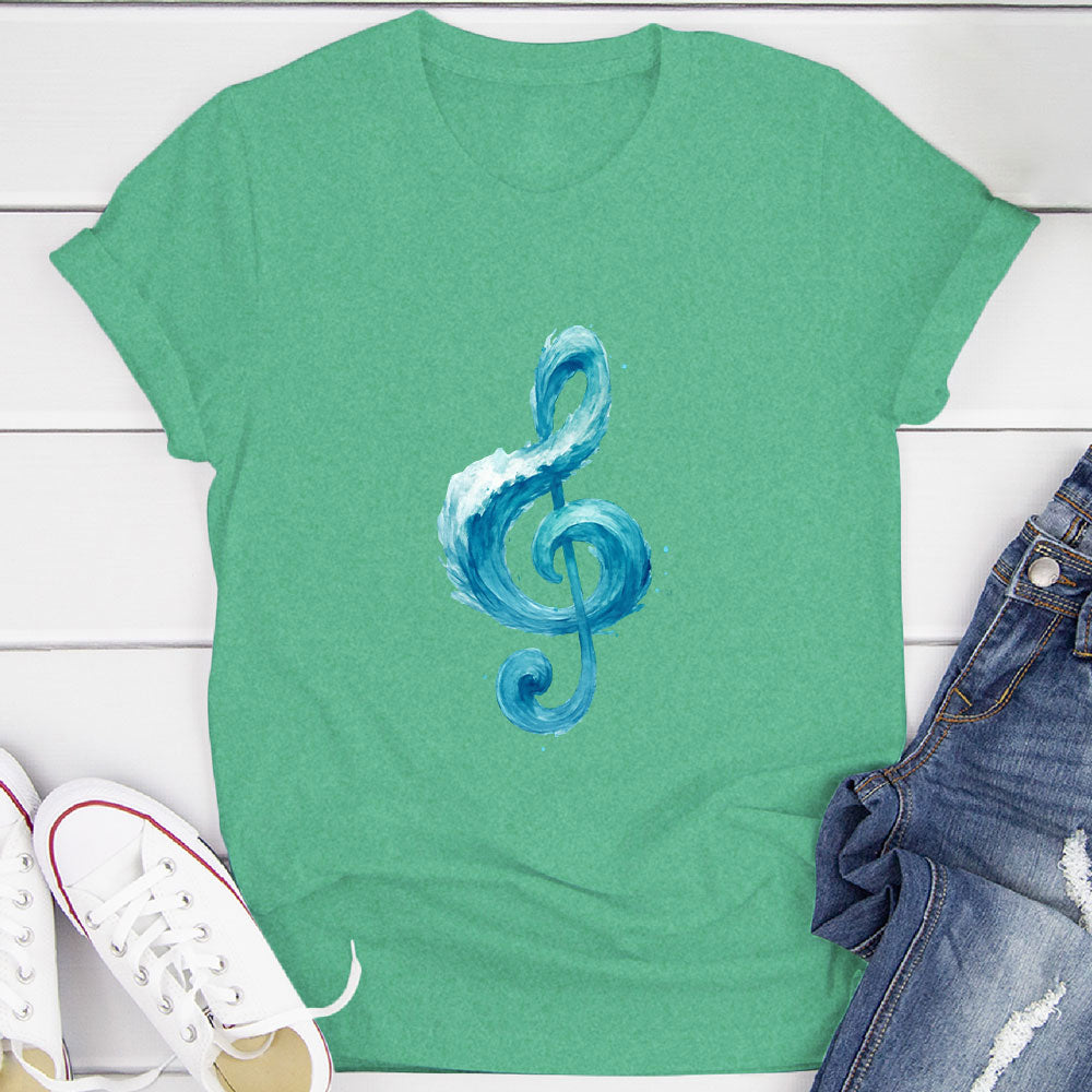 Ocean Wave Treble Clef T-Shirt