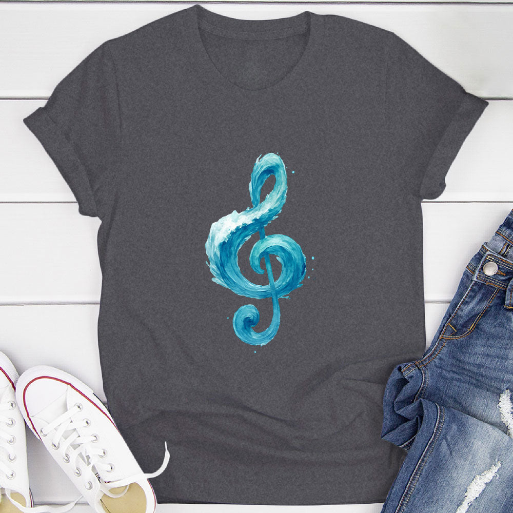 Ocean Wave Treble Clef T-Shirt
